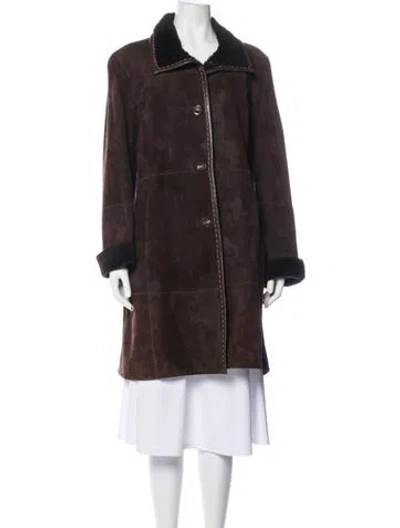 Pre-owned Artico Suede Coat In Brown