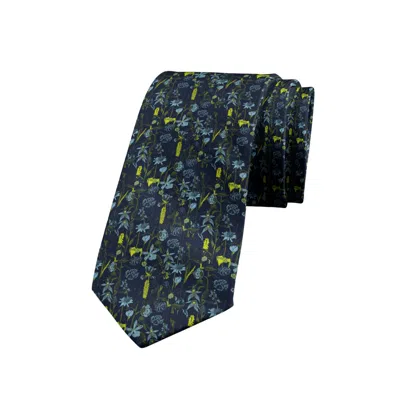Artifact. Men's Blue / Green Artifact Dark Florals Silk Tie