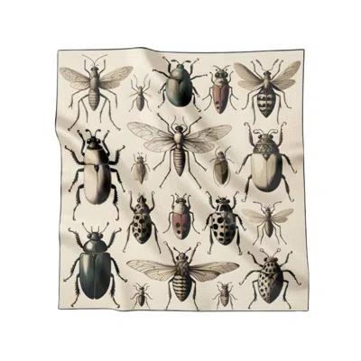 Artifact. Women's Black / Neutrals Bugs Large Square Silk Scarf