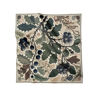Artifact. Women's Blue / Neutrals Blueberries Large Square Luxury Silk Scarf