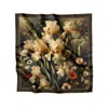 Artifact. Women's Gold / Brown Velour Garden Square Silk Scarf
