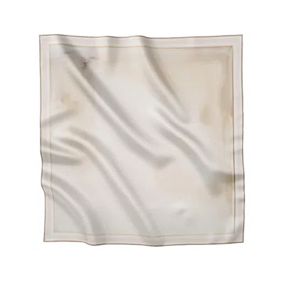 Artifact. Women's Neutrals / Gold / Brown Marble Square Silk Scarf