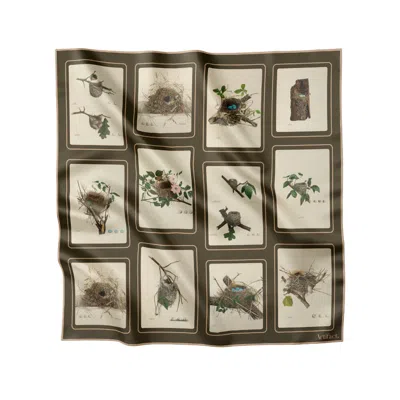 Artifact. Women's Neutrals / Green Nest Square Silk Scarf