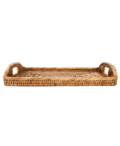 Artifacts Trading Company Artifacts Rattan 17" Rectangular Tray In Honey Brown