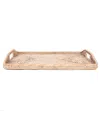 Artifacts Trading Company Artifacts Rattan 17" Rectangular Tray In Off-white