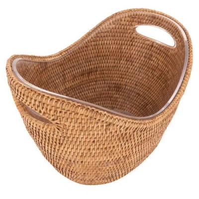 Artifacts Trading Company ™ Artifacts Rattan Champagne Bucket With Acrylic Insert In Brown