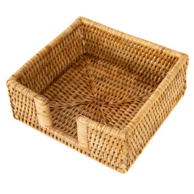 Artifacts Trading Company ™ Artifacts Rattan Cocktail Napkin Holder With Cutout In Brown