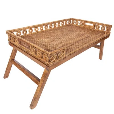 Artifacts Trading Company ™ Artifacts Rattan Inna Design Breakfast Tray With Wooden Legs In Brown