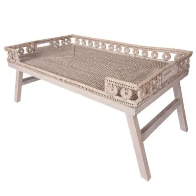 Artifacts Trading Company ™ Artifacts Rattan Inna Design Breakfast Tray With Wooden Legs In Neutral