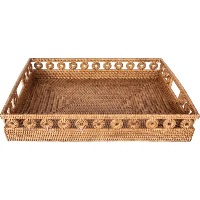 Artifacts Trading Company ™ Artifacts Rattan Inna Design Rectangular Tray With Cutout Handles In Brown