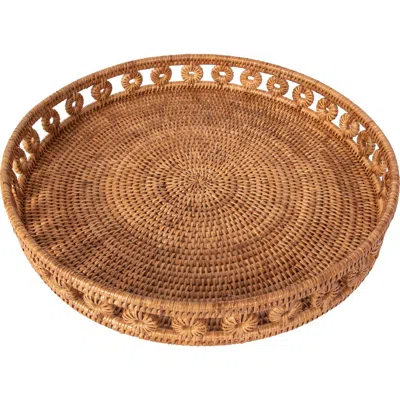 Artifacts Trading Company ™ Artifacts Rattan Inna Design Round Tray In Brown