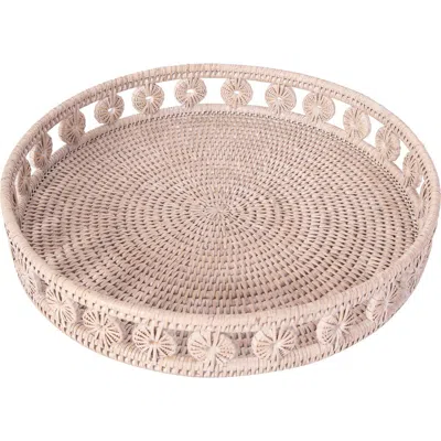 Artifacts Trading Company ™ Artifacts Rattan Inna Design Round Tray In Pink