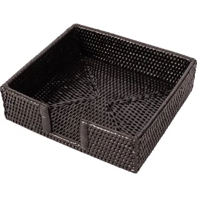 Artifacts Trading Company ™ Artifacts Rattan Luncheon Napkin Holder With Cutout In Black