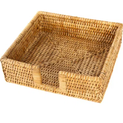 Artifacts Trading Company ™ Artifacts Rattan Luncheon Napkin Holder With Cutout In Brown