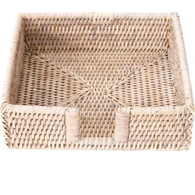 Artifacts Trading Company ™ Artifacts Rattan Luncheon Napkin Holder With Cutout In Pink