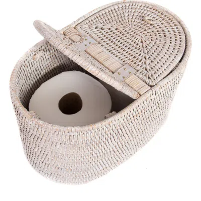 Artifacts Trading Company ™ Artifacts Rattan Oval Double Tissue Roll Box In Neutral