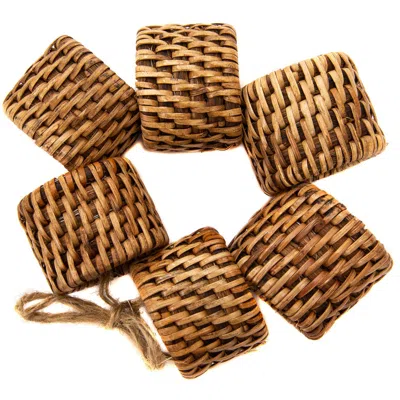 Artifacts Trading Company ™ Artifacts Rattan Oval Napkin Rings In Brown