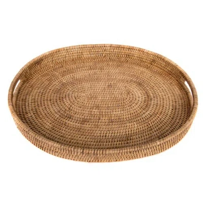 Artifacts Trading Company ™ Artifacts Rattan Oval Tray With Cutout Handles In Brown