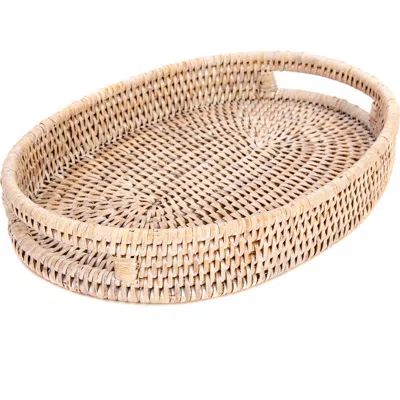 Artifacts Trading Company ™ Artifacts Rattan Oval Vanity Tray In Pink