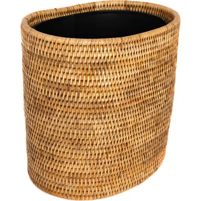 Artifacts Trading Company ™ Artifacts Rattan Oval Waste Basket With Metal Liner In Brown