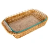 Artifacts Trading Company ™ Artifacts Rattan Rectangular Baker Basket With Pyrex In Brown