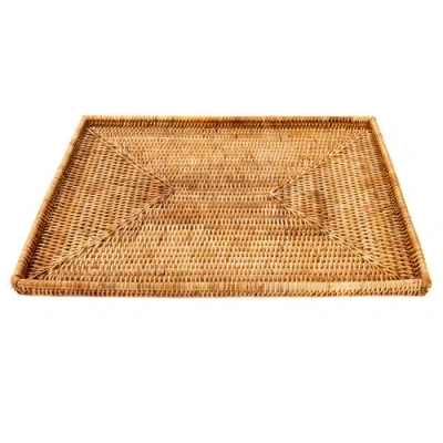 Artifacts Trading Company ™ Artifacts Rattan Rectangular Flat Tray In Brown
