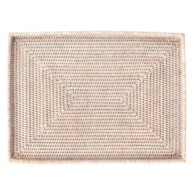 Artifacts Trading Company ™ Artifacts Rattan Rectangular Flat Tray In Pink