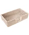 Artifacts Trading Company Artifacts Rattan Rectangular Guest Towel Napkin Holder With Cutout In Open White