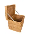 Artifacts Trading Company Artifacts Rattan Rectangular Hinged Chest In Honey Brown
