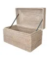 Artifacts Trading Company Artifacts Rattan Rectangular Hinged Chest In Off-white