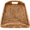 Artifacts Trading Company ™ Artifacts Rattan Rectangular Serving Tray With High Handles In Brown