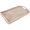 Artifacts Trading Company ™ Artifacts Rattan Rectangular Serving Tray With High Handles In Neutral