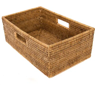 Artifacts Trading Company ™ Artifacts Rattan Rectangular Shelf Basket With Side Handles In Brown