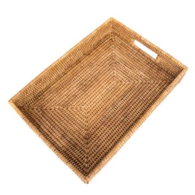 Artifacts Trading Company ™ Artifacts Rattan Rectangular Tray With Cutout Handles In Brown
