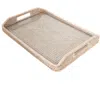 Artifacts Trading Company ™ Artifacts Rattan Rectangular Tray With Glass Insert In Neutral