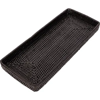 Artifacts Trading Company ™ Artifacts Rattan Rectangular Vanity Tray In Black