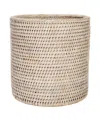 Artifacts Trading Company Artifacts Rattan Round Waste Basket In Off-white