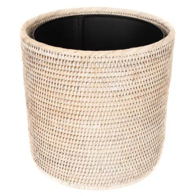 Artifacts Trading Company ™ Artifacts Rattan Round Waste Basket With Metal Liner In Pink