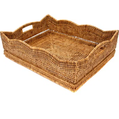 Artifacts Trading Company ™ Artifacts Rattan Scallop Collection Shelf Basket In Brown