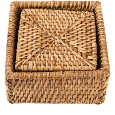 Artifacts Trading Company ™ Artifacts Rattan Square Coasters In Brown