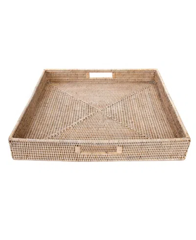ARTIFACTS TRADING COMPANY ARTIFACTS RATTAN SQUARE OTTOMAN TRAY