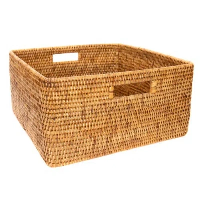 Artifacts Trading Company ™ Artifacts Rattan Square Storage Basket With Rounded Corners In Brown