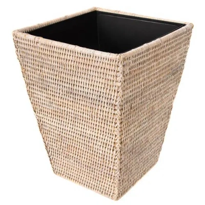 Artifacts Trading Company ™ Artifacts Rattan Square Tapered Waste Basket With Metal Liner In Brown