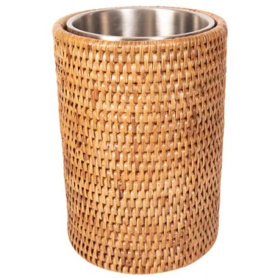 Artifacts Trading Company ™ Artifacts Rattan Stainless Steel Wine Chiller In Brown