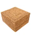 Artifacts Trading Company Artifacts Rattan Storage Box With Lid Letter File In Honey Brown