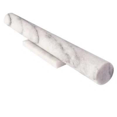 Artifacts Trading Company ™  12" Straight Rolling Pin With Marble Stand In White