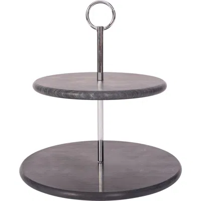 Artifacts Trading Company ™  2-tier Round Dessert Plate In Black