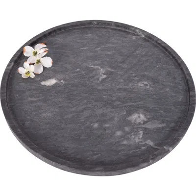 Artifacts Trading Company ™  Decorative Round Marble Tray In Gray