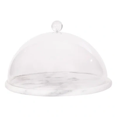 Artifacts Trading Company ™  Marble Plate With Acrylic Dome In White