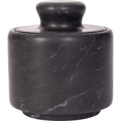 Artifacts Trading Company ™  Marble Salt Cellar With Lid In Black